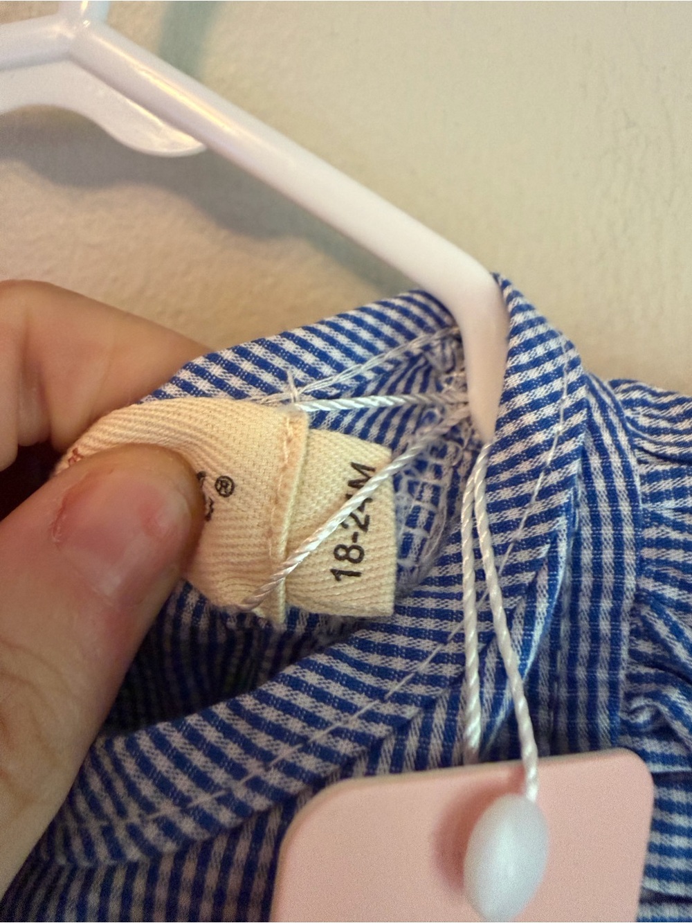 Marie Nicole Blue Gingham Football Appliqué Baby Bubble - Picture 3 of 3